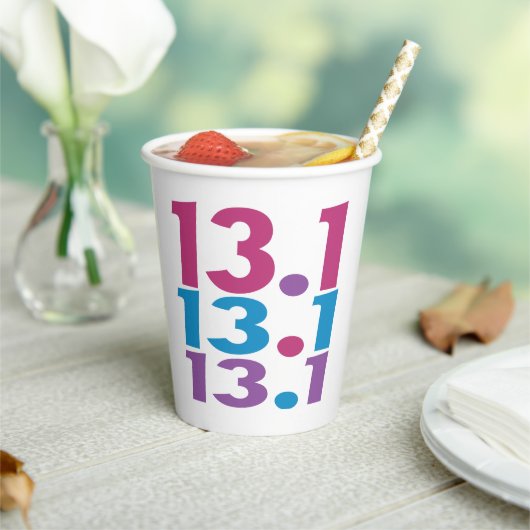 13.1 Marathonloper - Halve Marathon Runner thema Papieren Bekers (Insitu)