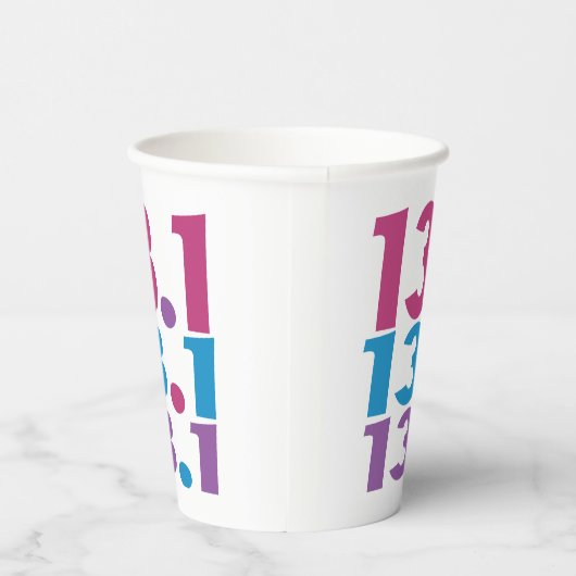 13.1 Marathonloper - Halve Marathon Runner thema Papieren Bekers (Rechts)