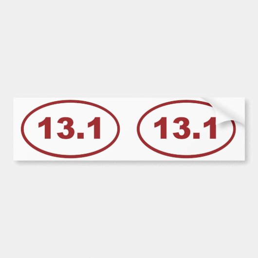 13.1 maroon rood bumpersticker (Voorkant)