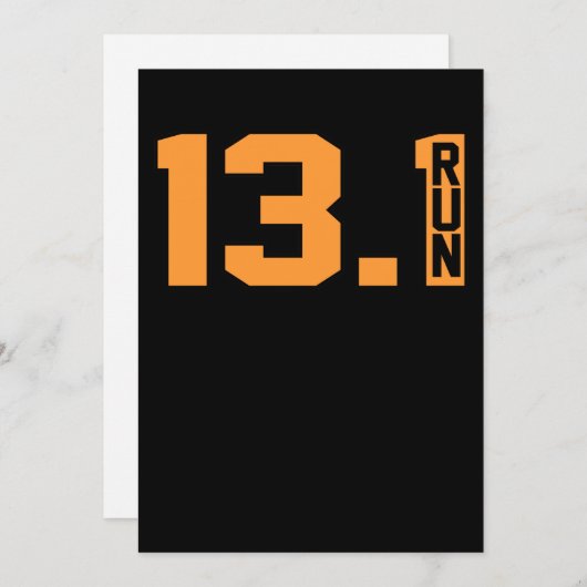 13,1 mille met een halve marathonlooplover bedankkaart (Voorkant / Achterkant)