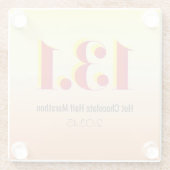 13.1 Vetgeelrode halve marathon lopen Glazen Onderzetter (Achterkant)