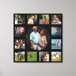 13 Afbeelding familie Instagram Collage zwarte ach Canvas Afdruk