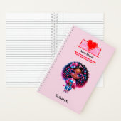 13 African American Girl Writing Supplies Students Notitieboek (Binnen)