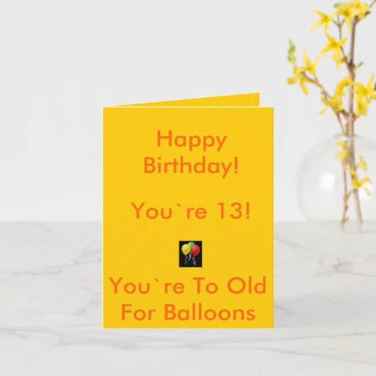 13 B-day Kaart (Gele Bloem)