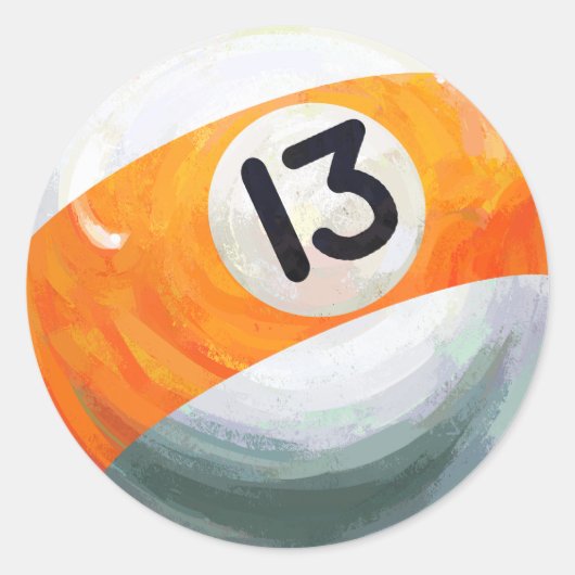 13 Ball Ronde Sticker (Voorkant)