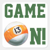 13 Ball Vierkante Sticker (Voorkant)