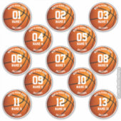 13 basketbalspelers INDIVIDUEEL gepersonaliseerd Sticker (Voorkant)