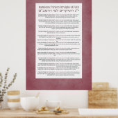 13 beginselen van de joodse geloofsovertuiging roz poster (Keuken)