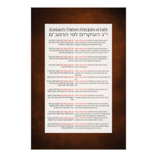 13 beginselen van het joodse Oranje geloof in Ramb Foto Afdruk