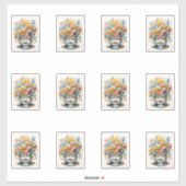 13 Beker van Bloemen Sticker (Vel)