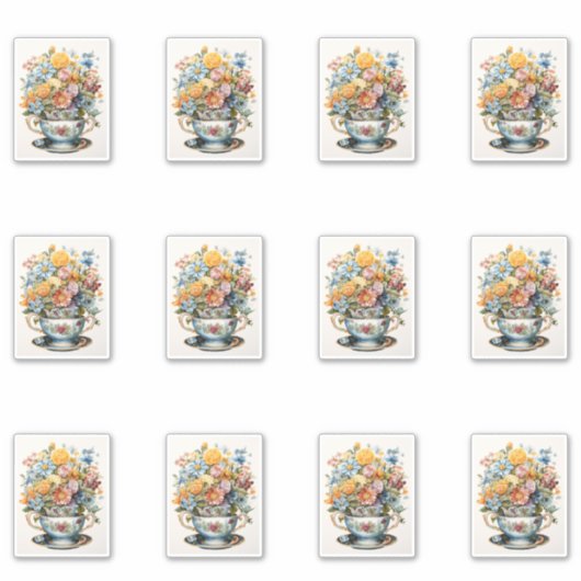 13 Beker van Bloemen Sticker (Voorkant)