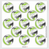 13 black green team colors volleyball players sticker (Vel)