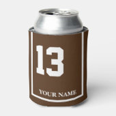 13 Bruin met Witte Paard Zadeldeken Custom Blikjeskoeler (Blikje Voorkant)