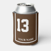 13 Bruin met Witte Paard Zadeldeken Custom Blikjeskoeler (Blikje Achterkant)