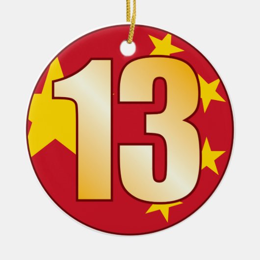 13 CHINA Gold Keramisch Ornament (Voorkant)