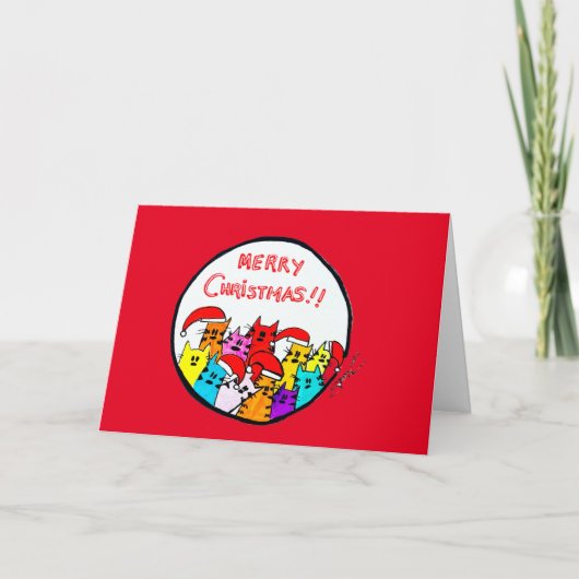 13 - Christmas Cats Card Kaart (Voorkant)