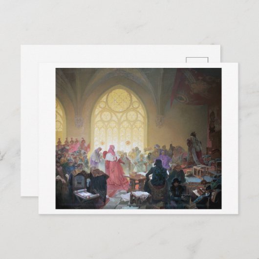 #13 De Hussite King Jiri van Podebrady, Mucha Briefkaart (Voorkant / Achterkant)