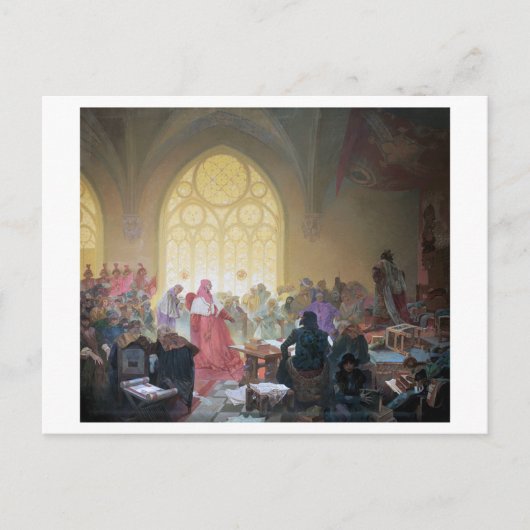 #13 De Hussite King Jiri van Podebrady, Mucha Briefkaart (Voorkant)