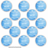 13 de namen blauwe softballons van de douanespeler sticker (Voorkant)