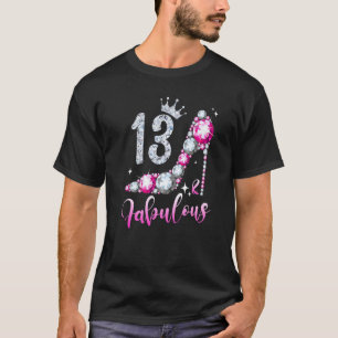 13 en 13e verjaardag hoge-hiel-schuimsteen t-shirt