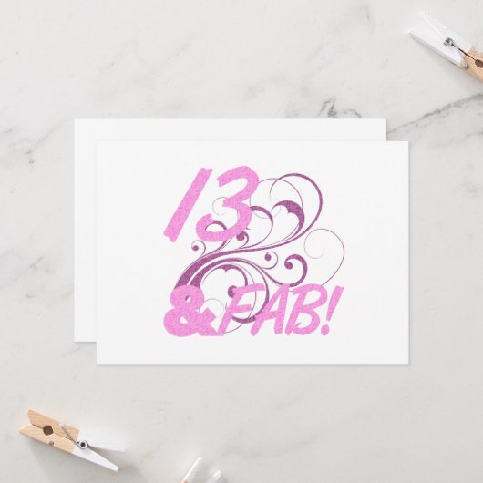 13 en feestdag kaart (Voorkant / Achterkant in situ)