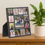 13 Familie Foto Collage Creëer Uw Eigen Chalkboard Fotoplaat<br><div class="desc">Creëer uw eigen fotocollage met 13 van uw favoriete afbeeldingen op een achtergrond van Chalkboard.Personaliseer met familienaam en vastgestelde datum.</div>