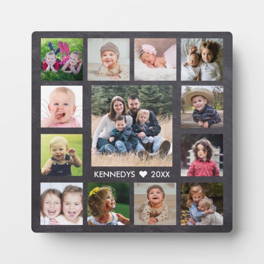 13 Familie Foto Collage Creëer Uw Eigen Chalkboard Fotoplaat (Voorkant)