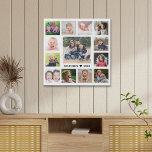 13 Familie Foto Collage Creëer Your Ewn Imitatie Canvas Print<br><div class="desc">Creëer uw eigen foto collage faux gewikkeld canvas print met 13 van uw favoriete afbeeldingen op een witte achtergrond.Personaliseer met familienaam en gevestigde datum.</div>