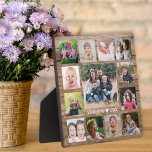 13 Familiefoto Collage Creëer Uw eigen hout Fotoplaat<br><div class="desc">Creëer uw eigen foto collage plaquette met 13 van uw favoriete afbeeldingen op een rustieke houten achtergrond.Personaliseer met familienaam en gevestigde datum.</div>