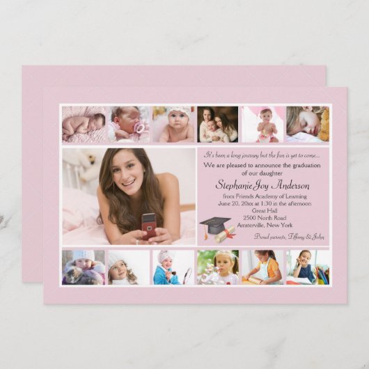 13 Foto Afstuderen Collage (Aangepast) Kaart (Voorkant / Achterkant)