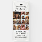 13 Foto Collage Afstuderen Modern Minimaal Wit Spandoek (Verticaal)