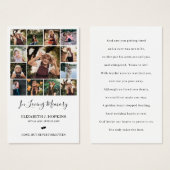 13 Foto Collage Funeral Memorial Prayer Kaarten Visitekaartje (Voorkant /achterkant)