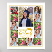 13 Foto Collage Gouden Mut Congrats Afgestudeerde Poster (Voorkant)