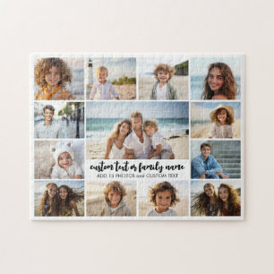 13 foto collage met familietekst in het midden legpuzzel
