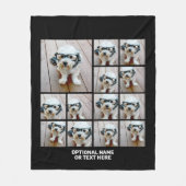 13 Foto Collage Modern Square Layout Black Fleece Deken (Voorkant)