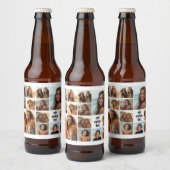 13 Foto Collage Monogram zwart - Kan kleur bewerke Bier Etiket (Flessen)