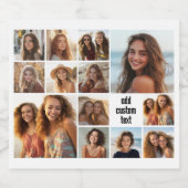 13 Foto Collage Monogram zwart - Kan kleur bewerke Bier Etiket (Enkel label)