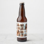 13 Foto Collage Monogram zwart - Kan kleur bewerke Bier Etiket (Voorkant)
