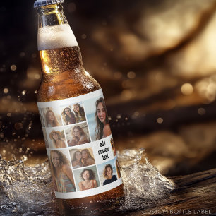 13 Foto Collage Monogram zwart - Kan kleur bewerke Bier Etiket