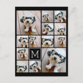 13 Foto Collage Monogram zwart - Kan kleur bewerke Briefkaart (Voorkant)