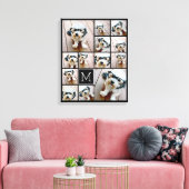 13 Foto Collage Monogram zwart - Kan kleur bewerke Canvas Afdruk (Insitu (Woonkamer))