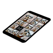 13 Foto Collage Monogram zwart - Kan kleur bewerke Magneet (Linkerzijde)