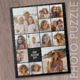 13 Foto Collage Raster - Aangepaste Tekst Minimaal Legpuzzel