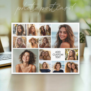 13 Foto Collage Raster witte achtergrond zwarte te Briefkaart