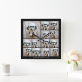 13 Foto Funky Collage met eenvoudige tekst Vierkante Klok (Huis)