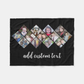 13 Fotocollage - diamantpatroon - zwart Fleece Deken (Voorkant (Horizontaal))