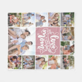 13 Fotocollage Love You Mom Pink Fleece Deken (Voorkant (Horizontaal))