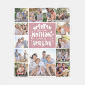 13 fotocollage mam je bent geweldig roze fleece deken (Voorkant)