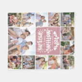 13 fotocollage mam je bent geweldig roze fleece deken (Voorkant (Horizontaal))