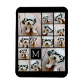 13 Fotocollage Monogram zwart - Kan Kleur Bewerken Magneet (Verticaal)